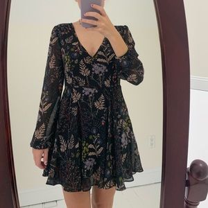 flora / foliage long sleeve Urban Outfitters dress